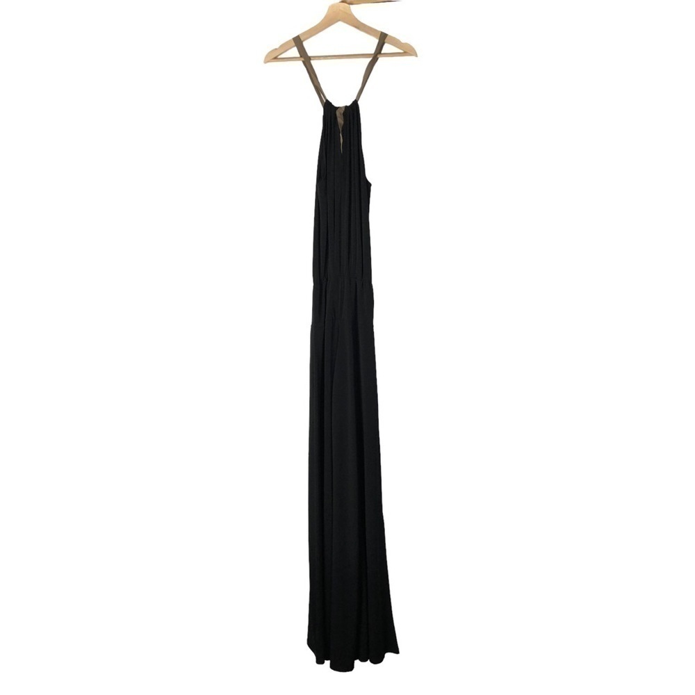 Julian Chang Black High Neck Halter Wide Leg‎ Jumpsuit S